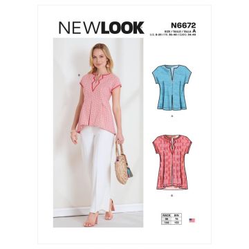 New Look Sewing Pattern 6672 (A) - Misses Top or Tunic 8-20 N6672A 8-20