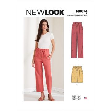 New Look Sewing Pattern 6674 (A) - Misses Trousers & Shorts 8-20 N6674A 8-20