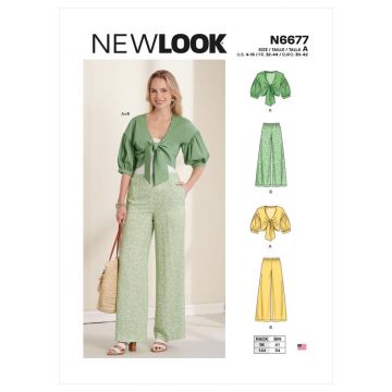 New Look Sewing Pattern 6677 (A) - Misses Cropped Jacket & Trousers 4-16 N6677A 4-16