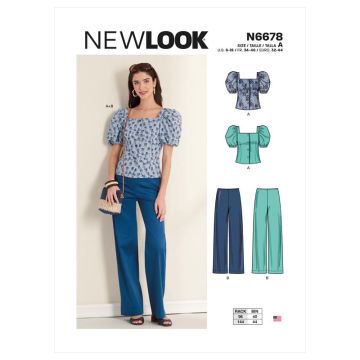 New Look Sewing Pattern 6678 (A) - Misses Top & Trousers 6-18 N6678A 6-18