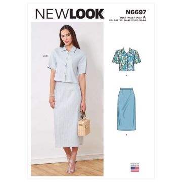 New Look Sewing Pattern 6697 (A) - Top & Skirt 6-18 UN6697A 6-18