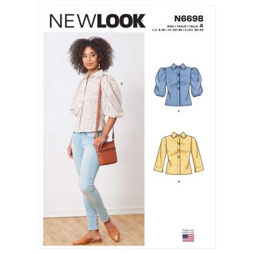New Look Sewing Pattern 6698 (A) - Misses Tops 6-18 UN6698A 6-18