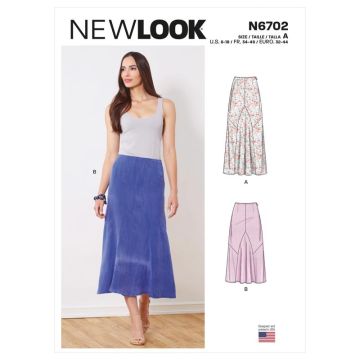 New Look Sewing Pattern 6702 (A) - Misses Skirts 6-18 UN6702A 6-18