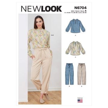 New Look Sewing Pattern 6704 (A) - Misses Top 8-20 & Pull On Pant UN6704A 8-20
