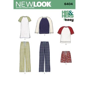 New Look Sewing Pattern 6404 (A) - Misses' & Men's Separates All Sizes 6404A ALL SIZES