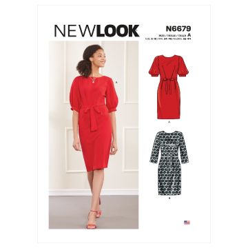 New Look Sewing Pattern 6679 (A) - Misses Knee Length Dress 6-18 UN6679A 6-18