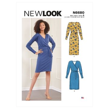 New Look Sewing Pattern 6680 (A) - Misses Knit Dress 6-18 UN6680A 6-18