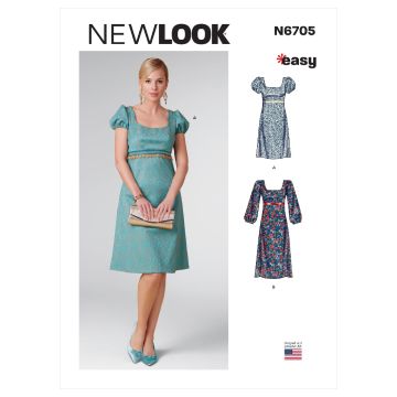 New Look Sewing Pattern 6705 (A) - Misses' Dress 6-18 N6705 6-18