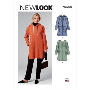 New Look Sewing Pattern 6706 (A) - Misses' Jackets XS-XXL N6706 XS-XXL