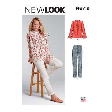 New Look Sewing Pattern 6712 (A) - Misses' Top & Pants 6-18 N6712 6-18