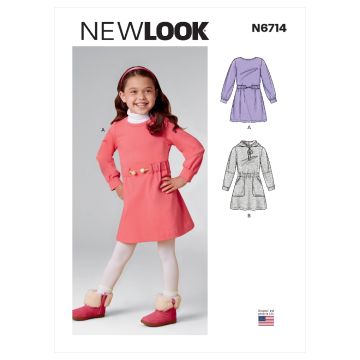 New Look Sewing Pattern 6714 (A) - Children's Dresses Age 3-8 N6714 Age 3-8