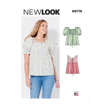 New Look Sewing Pattern 6719 (A) - Misses Tops 8-18 N6719A 8-18