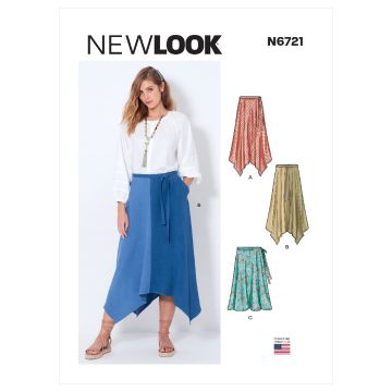 New Look Sewing Pattern 6721 (A) - Misses Skirts 10-22 N6721A 10-22