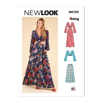 New Look Sewing Pattern 6729 (N) - Misses Dress Top & Skirt 6-18 UN6729A 6-18