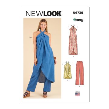 New Look Sewing Pattern 6736 (N) - Misses Tops & Pants 6-18 UN6736A 6-18