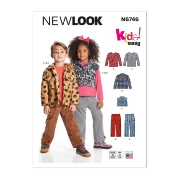 New Look Sewing Pattern 6746 (N) - Childrens Top, Jacket, Vest & Cargo Pants 6746 Age 3-8