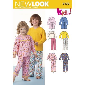 New Look Sewing Pattern Toddlers' and Child's Pajamas 6170A Age 6months -8