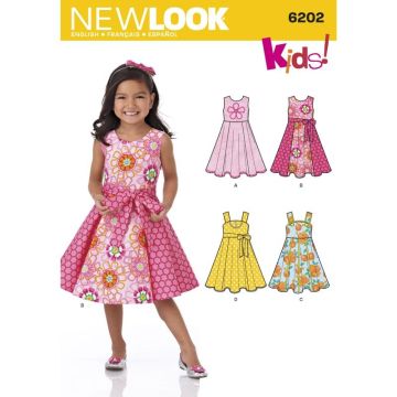 New Look Sewing Pattern Child's Dress and Sash 6202A Age 3-8