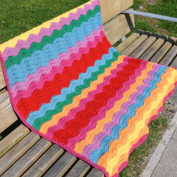 Crocheted LGBT Pride Month Temperature Blanket in WoolBox Imagine Classic DK
