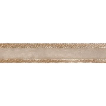 Reel of Organdie Ribbon with Satin Edge Code B Cream 12mm x 5m