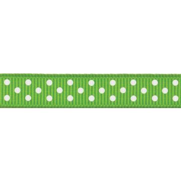 Reel of Grosgrain With Spots Code B Lime 6mm x 5m
