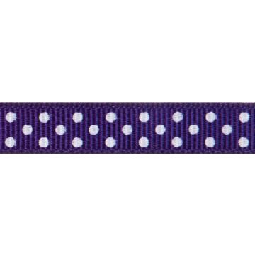 Reel of Grosgrain With Spots Code B Purple 6mm x 5m