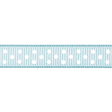 Reel of Grosgrain With Spots Ribbon Code C Baby Blue 9mm x 5m
