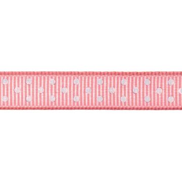 Reel of Grosgrain With Spots Ribbon Code C Baby Pink 9mm x 5m