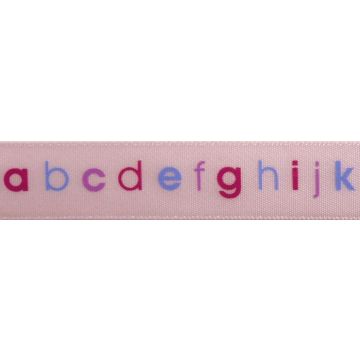 Reel of ABC Ribbon Code B Baby Pink 15mm x 3.5m