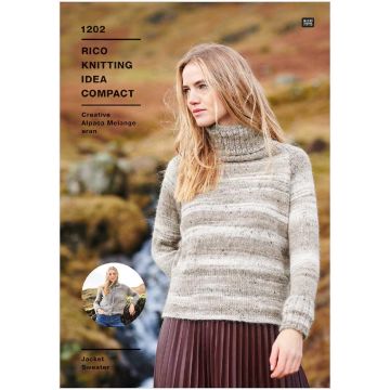 Rico Knitting Pattern Sweater Cardigan Alpaca Melange Aran KIC 1202 81-107cm