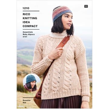 Rico Knitting Pattern Sweater and Hat in Baby Alpaca Aran KIC 1210 81-107cm