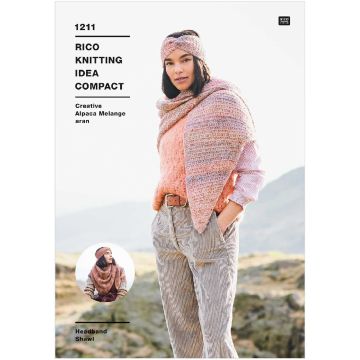 Rico Knitting Pattern Wrap and Headband Alpaca Melange Aran KIC 1211 One Size