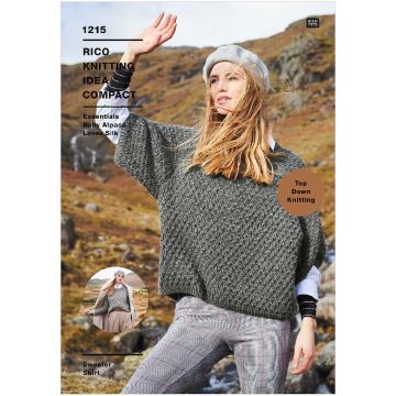 Rico Knitting Pattern Sweater in Baby Alpaca Aran KIC 1215 81-107cm
