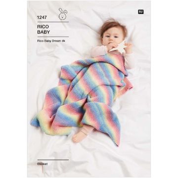 Rico Knitting Pattern Baby Blanket in Baby Dream DK KIC 1247 21x30x0.1