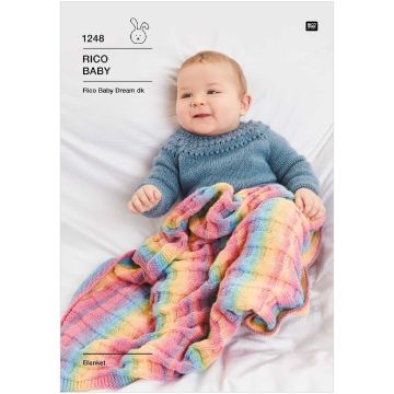Rico Knitting Pattern Baby Blanket Baby Dream DK 1248 