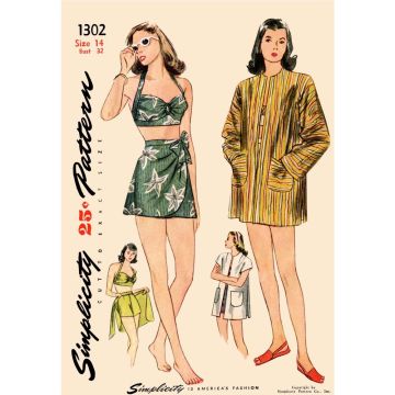 Simplicity Sewing Pattern 8932 (D5) - Misses Vintage Bikini Top 4-12 8932D5 4-12