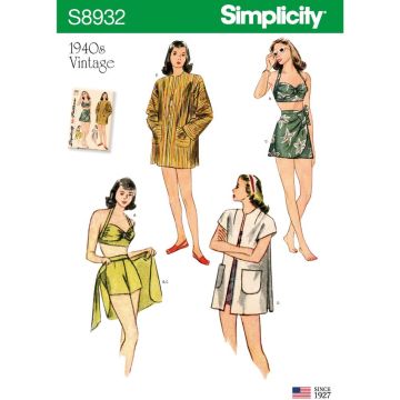 Simplicity Sewing Pattern 8932 (P5) - Misses Vintage Bikini Top 12-20 8932P5 12-20