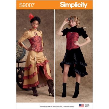 Simplicity Sewing Pattern 9007 (R5) - Misses Steampunk Costumes 14-22 9007R5 14-22