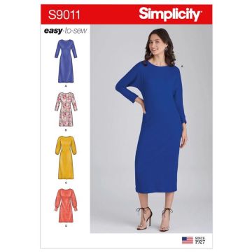 Simplicity Sewing Pattern 9011 (R5) - Misses Knit Pullover Dresses 14-22 9011R5 14-22