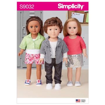 Simplicity Sewing Pattern 9032 (OS) - 18" Unisex Doll Clothes One Size 9032OS One Size