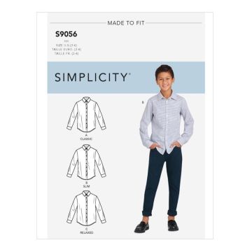 Simplicity Sewing Pattern 9056 (K5) - Children & Teen Boys Shirts Age 8-16 9056K5 8-16