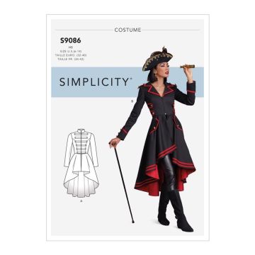 Simplicity Sewing Pattern 9086 (R5) - Misses' Steampunk Costume Coats 14-22 9086R5 14-22