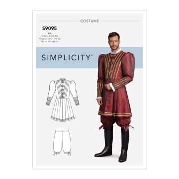 Simplicity Sewing Pattern 9095 (AA) - Men's Historical Costume 34-42 9095AA 34-42