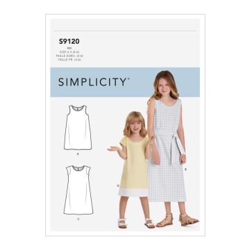 Simplicity Sewing Pattern 9120 (K5) - Children's & Girls' Dresses 7-14 9120K5 7-8-10-12-14