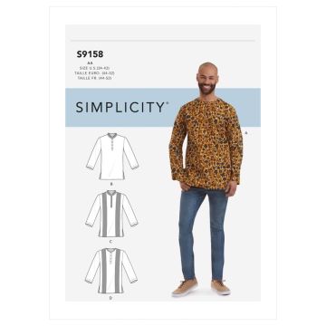 Simplicity Sewing Pattern 9158 (AA) - Mens Shirts 34-42 9158AA 34-42