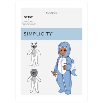 Simplicity Sewing Pattern 9159 (A) - Babies Animal Costumes XXS-L SS9159A XXS-L