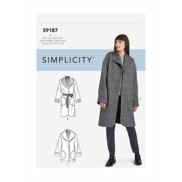 Simplicity Sewing Pattern 9187 (A) - Misses Jacket & Coats XXS-XXL S9187A XXS-XXL