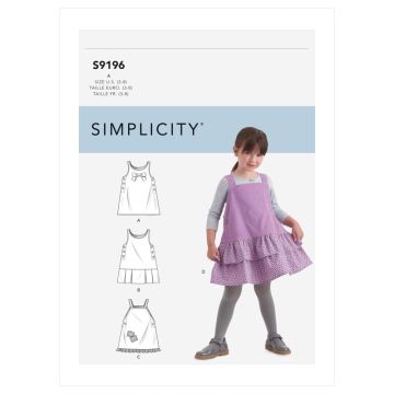 Simplicity Sewing Pattern 9196 (A) - Childrens Jumpers Age 3-8 SS9196A 3-8