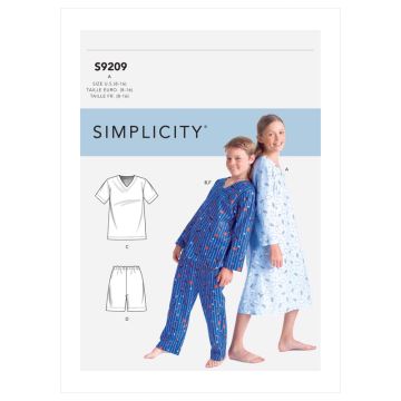 Simplicity Sewing Pattern 9209 (A) - Children Shirts, Gown & Pants Age 8-16 SS9209A   8-16