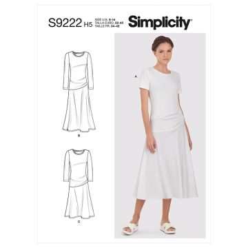 Simplicity Sewing Pattern 9222 (U5) - Misses Knit Dress 16-24 S9222U5 16-24